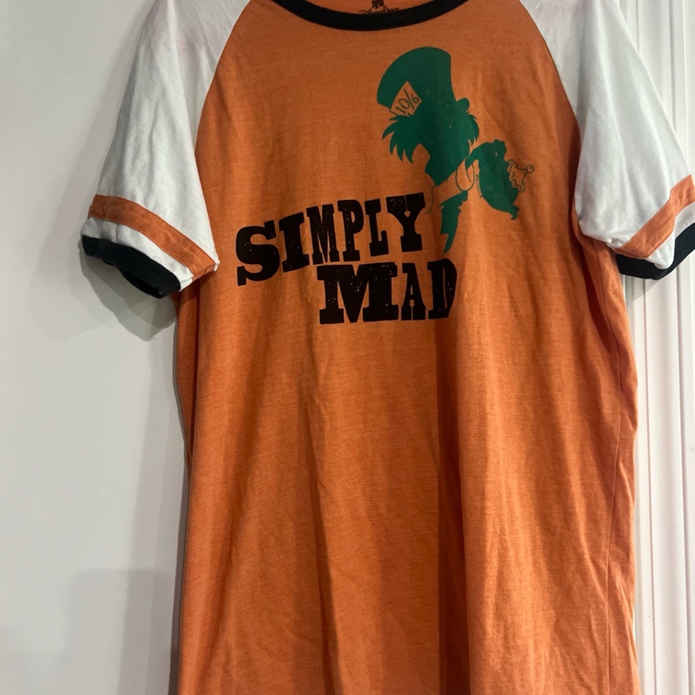 Disney Parks Mad Hatter Orange Simply Mad Graphic T-Shirt
